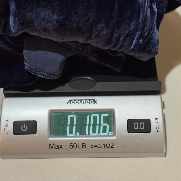 Eileen Fisher Mandarin Collar Velvet Tunic Button Shirt Sz M Navy Holiday Party - Picture 15 of 15